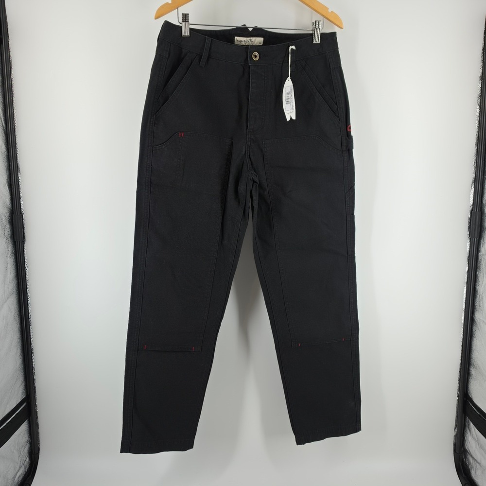 Imperfects Dungaree Pant Craft Canvas Black Organic Cotton Mens 32x30 NWT